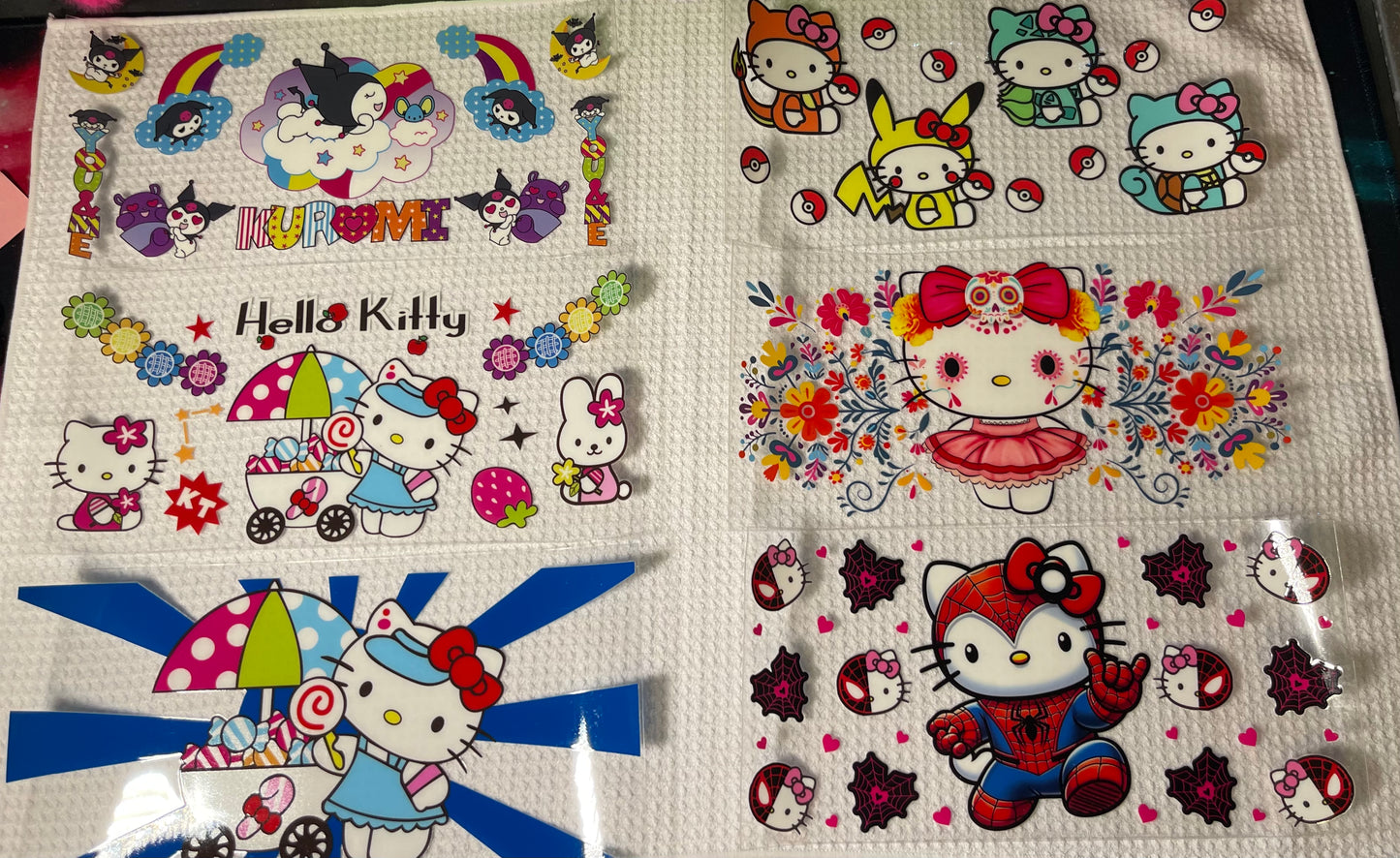 16 OZ UV DTFWRAPS HK HELLO KITTY KUKU KUROMI AND FRIENDS