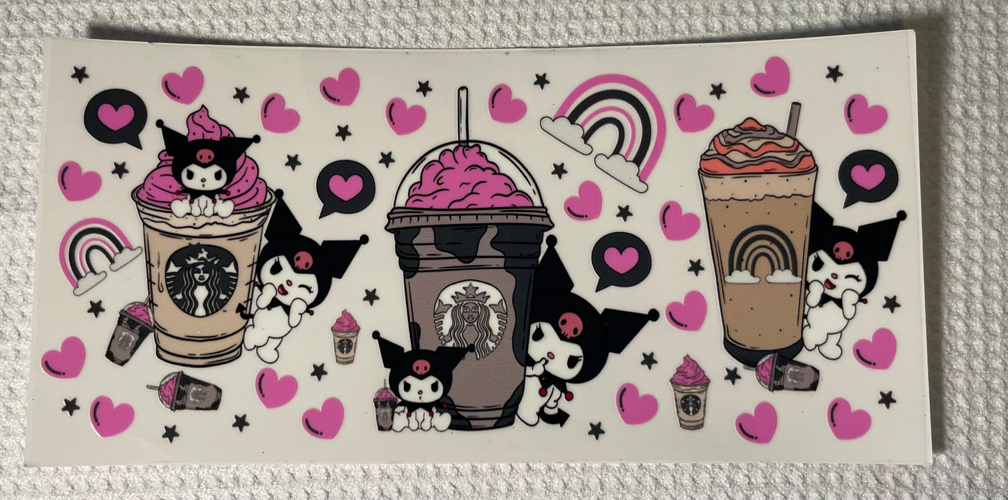 16 OZ UV DTFWRAPS HK HELLO KITTY KUKU KUROMI AND FRIENDS