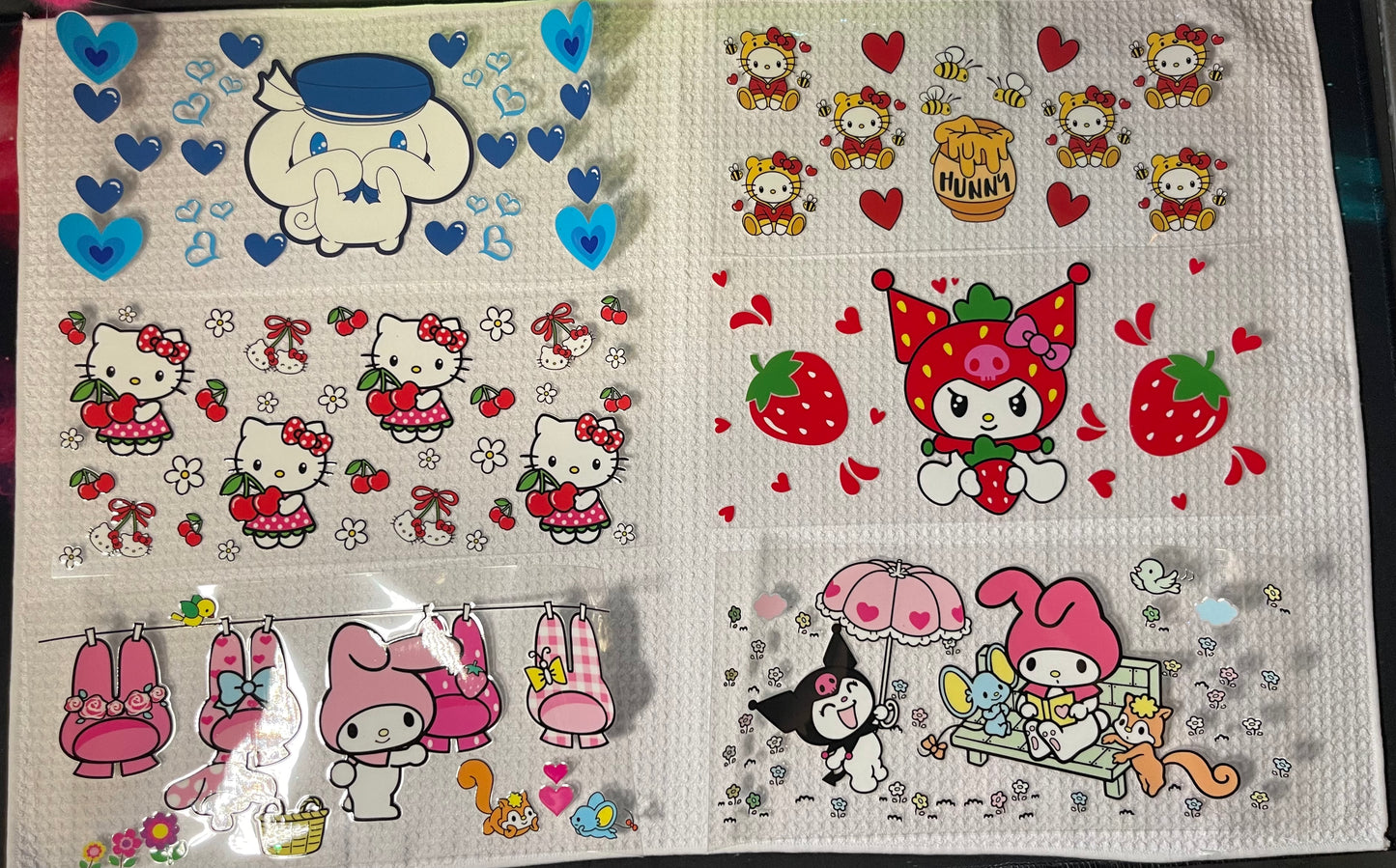 16 OZ UV DTFWRAPS HK HELLO KITTY KUKU KUROMI AND FRIENDS