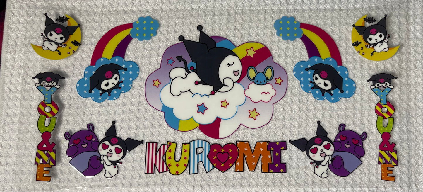 16 OZ UV DTFWRAPS HK HELLO KITTY KUKU KUROMI AND FRIENDS